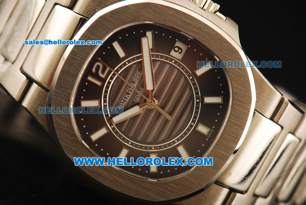 Patek Philippe Nautilus Swiss Quartz Movement Full Steel with White Markers - Click Image to Close